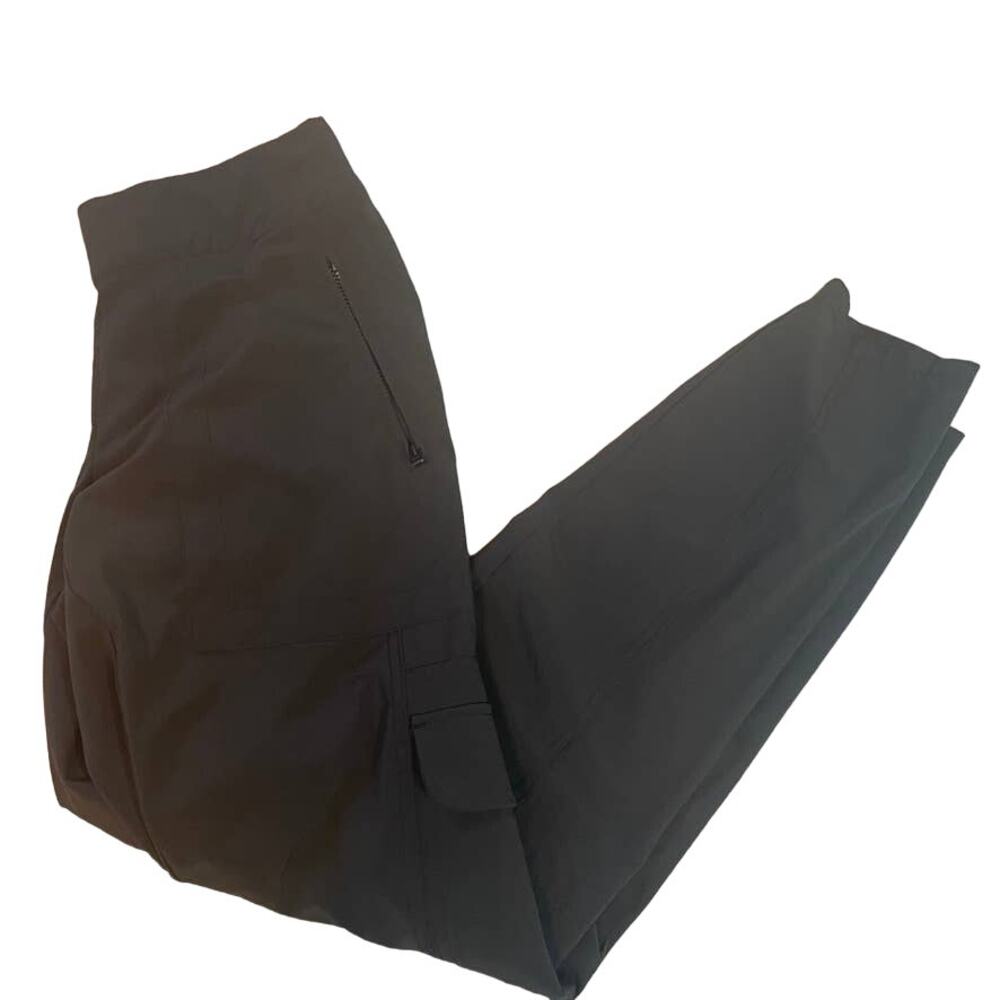 ATHLETA Black Zip Pocket Cargo Pull On Exercise Pants Active 0‎